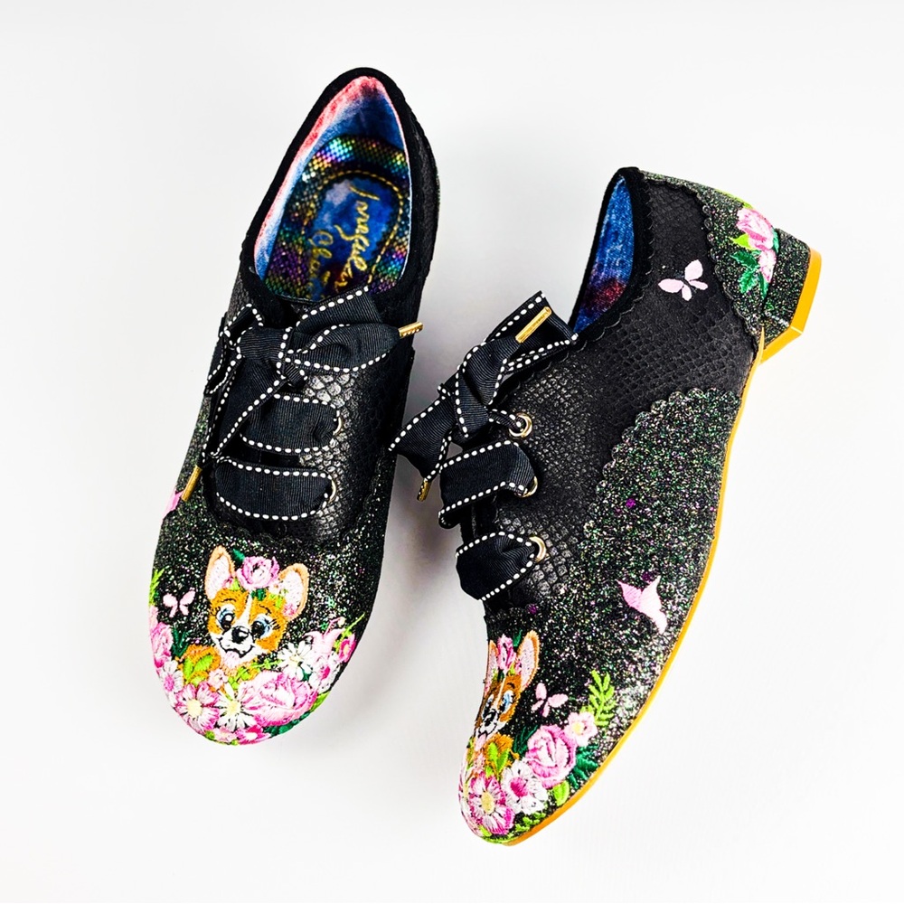 Irregular Choice Waggle Black Corgi Sneakers – Size 39  Size 8